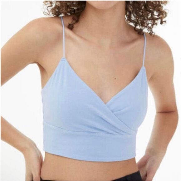 Aeropostale Seriously Soft Bungee Cami Strappy Tank Top Light Blue crop Size XL - Picture 1 of 5
